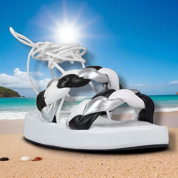 Multicolor Wide Double Braided Straps Open Toe Ankle Wrap Sandals - NEW - Picture 2 of 4